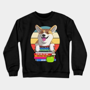 Pembroke Welsh Corgi Bookworm Back to School Dog Crewneck Sweatshirt